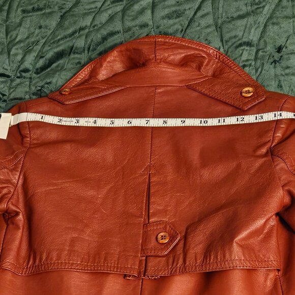 VINTAGE LEATHER TRENCH COAT - Picture 9 of 11